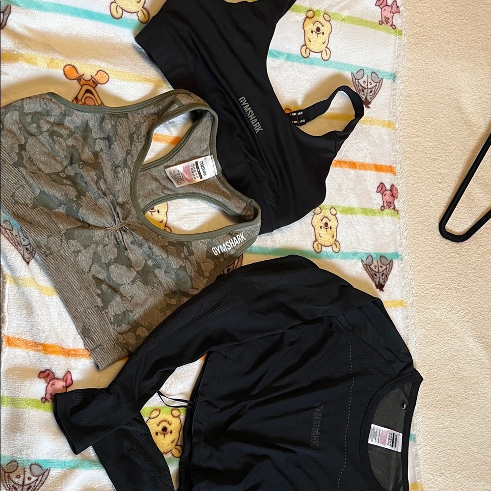 Gymshark Camo and Black Sports Bra Duo